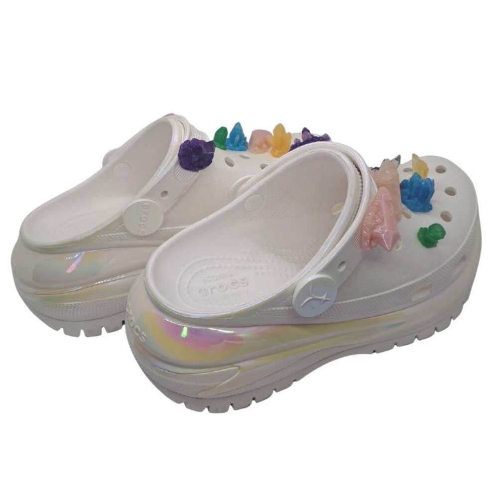 Crocs Lil Nas X Mega Crush Clogs iridescent with crystal Jibbitz charms Unisex - Picture 5 of 10